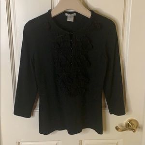 OSCAR DE LA RENTA - black sweater with embroidery